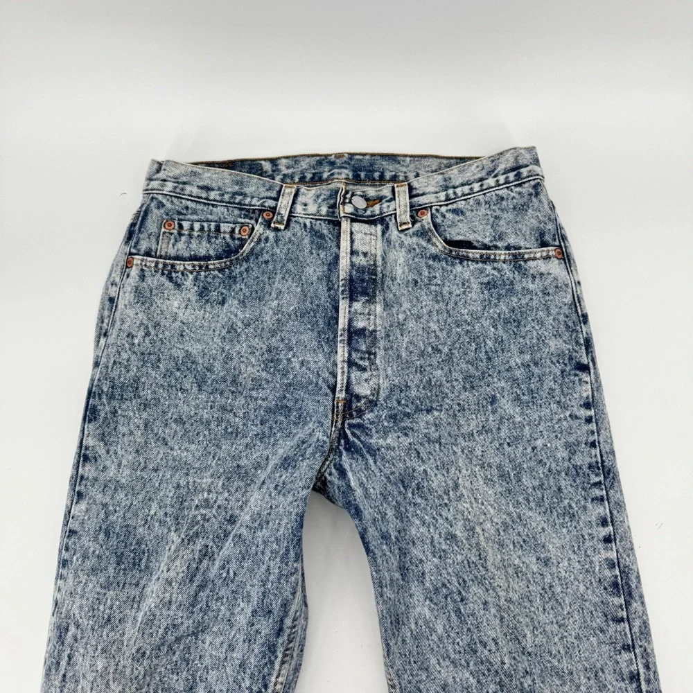 Vintage Levi's 501 Men's 32x32 Acid Wash Jeans USA Made Blue Denim‎ 90s Button